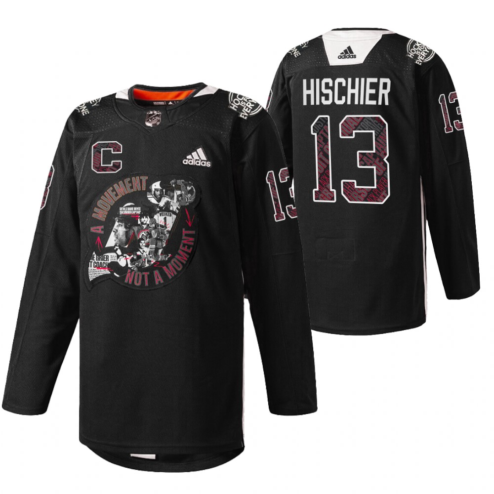Nico Hischier Devils Black History Month 2022 Jersey Black Warm-up