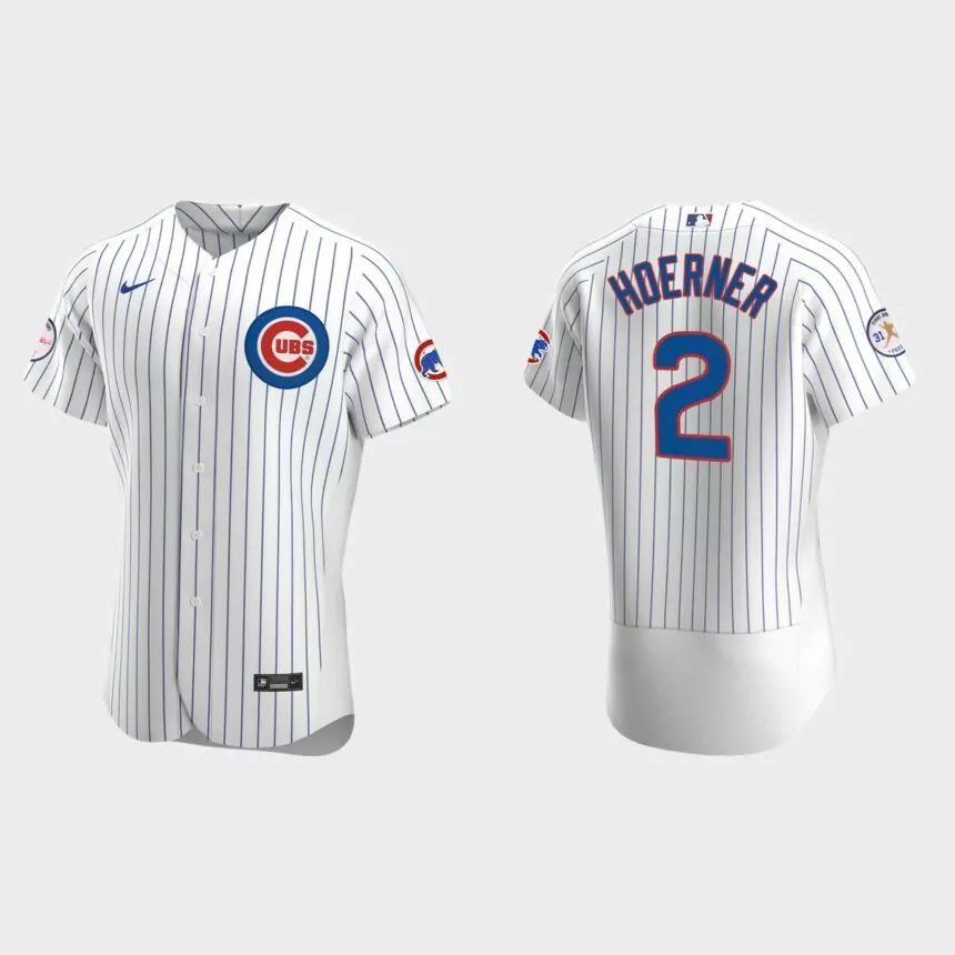 Nico Hoerner Chicago Cubs Fergie Jenkins Logo Authentic Jersey – White