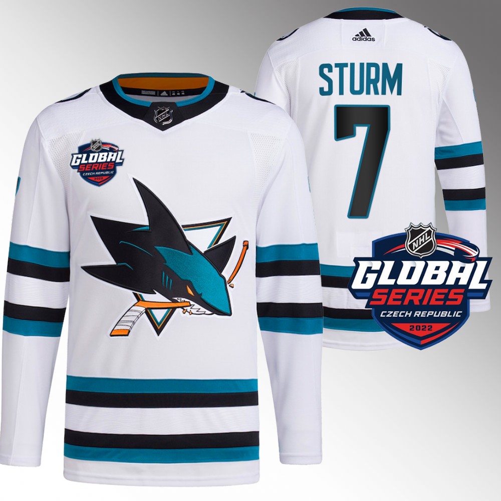 Nico Sturm San Jose Sharks Primegreen White 2022 Global Series Jersey