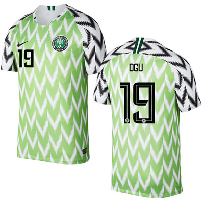 Nigeria #19 OGU Home Soccer Country Jersey