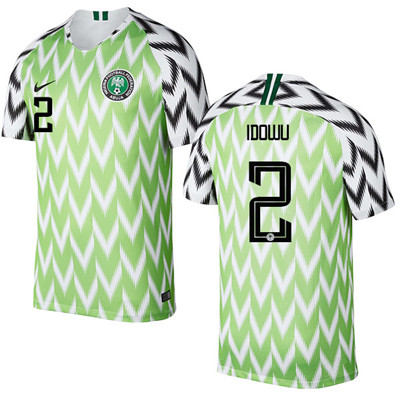 Nigeria #2 IDOWU Home Soccer Country Jersey