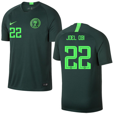 Nigeria #22 JOEL OBI Away Soccer Country Jersey