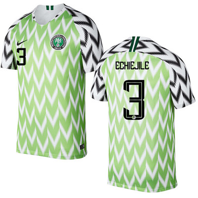 Nigeria #3 ECHIEJILE Home Soccer Country Jersey