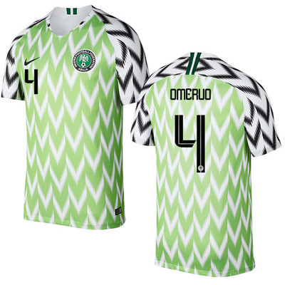 Nigeria #4 OMERUO Home Soccer Country Jersey