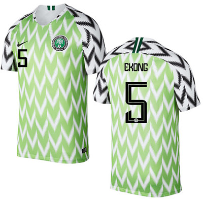 Nigeria #5 EKONG Home Soccer Country Jersey