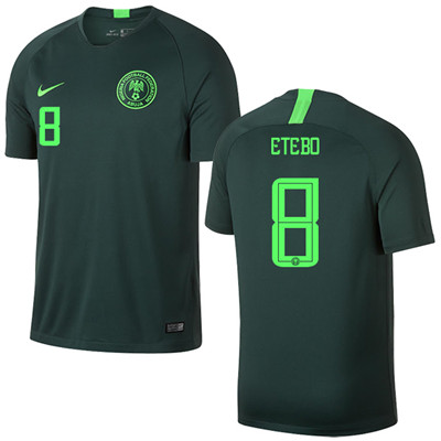 Nigeria #8 ETEBO Away Soccer Country Jersey