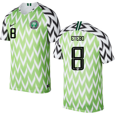Nigeria #8 ETEBO Home Soccer Country Jersey