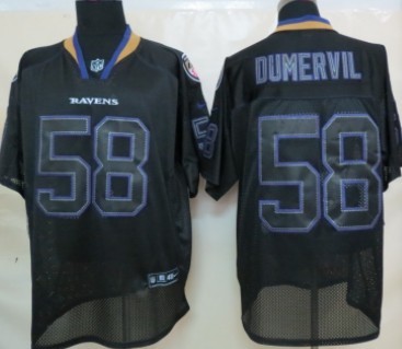 Nik Baltimore Ravens #58 Elvis Dumervil Lights Out Black Elite Stitched Jersey