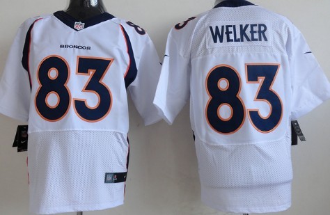 Nik Denver Broncos #83 Wes Welker White Elite Stitched Jersey