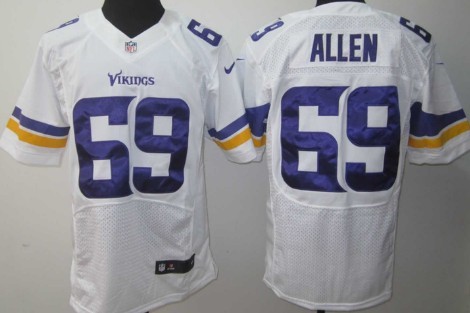 Nik Minnesota Vikings #69 Jared Allen White Elite Jersey