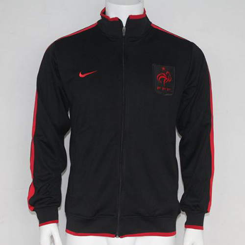 11-12 France Soccer Jacket Black