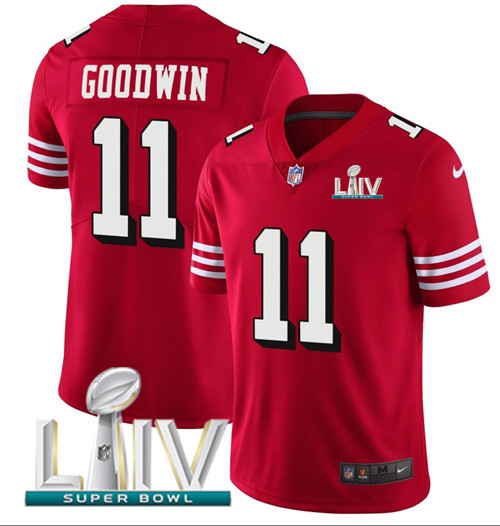 Nike 49ers #11 Marquise Goodwin Red Super Bowl LIV 2020 Team Color Men's Stitched NFL Vapor Untouchable Limited II Jersey