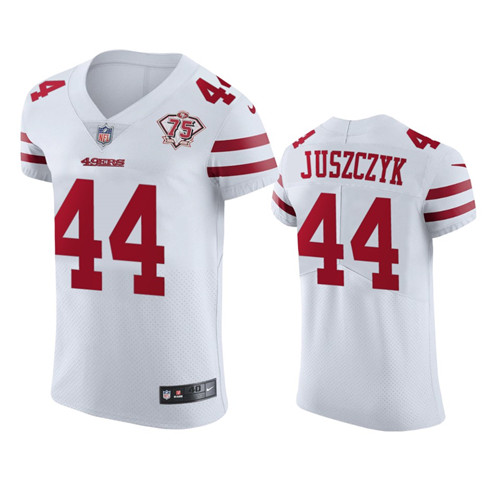 Nike 49ers #44 kyle juszczyk White Men's 75th Anniversary Stitched NFL Vapor Untouchable Elite Jersey