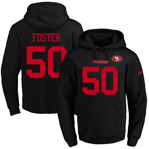 Nike 49ers #50 Reuben Foster Black Name & Number Pullover NFL Hoodie
