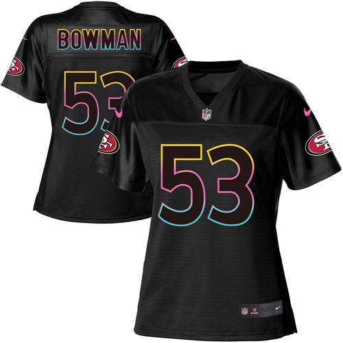 Nike 49ers #53 NaVorro Bowman Black Women's NFL Fashion Game Jersey