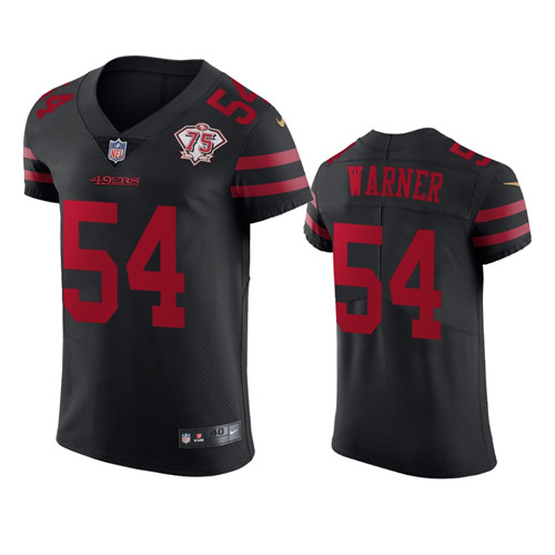 Nike 49ers #54 Fred Warner Black Alternate Men's 75th Anniversary Stitched NFL Vapor Untouchable Elite Jersey