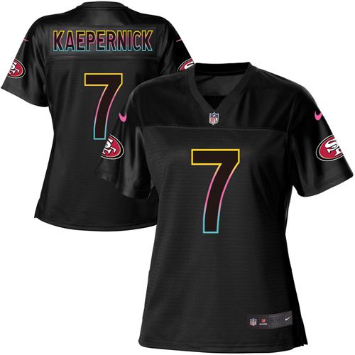 Nike 49ers #7 Colin Kaepernick Black Women's NFL Fashion Game Jersey