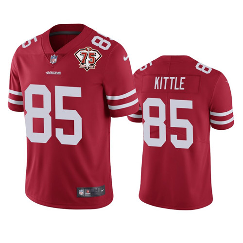 Nike 49ers #85 George Kittle Red Men's 75th Anniversary Stitched NFL Vapor Untouchable Limited Jersey