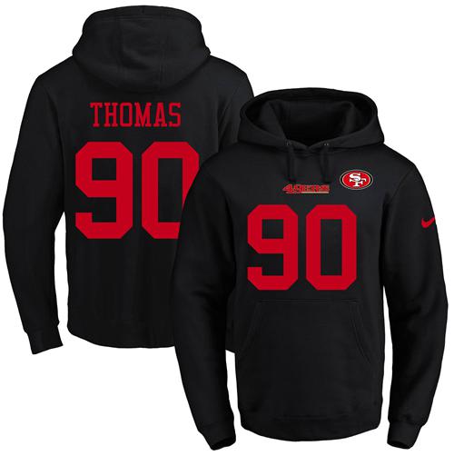 Nike 49ers #90 Solomon Thomas Black Name & Number Pullover NFL Hoodie