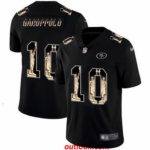 Nike 49ers 10 Jimmy Garoppolo Black Statue Of Liberty Limited Jersey