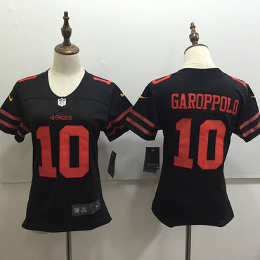 Nike 49ers 10 Jimmy Garoppolo Black Women Vapor Untouchable Player Limited Jersey