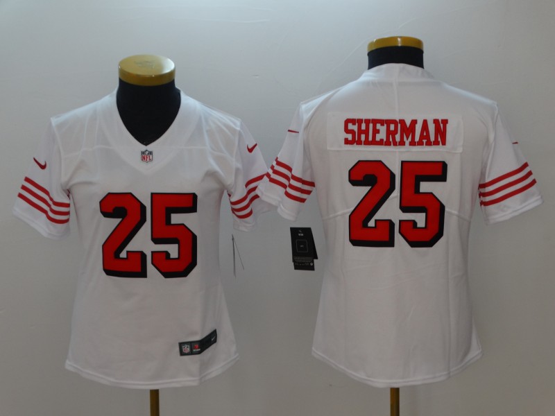 Nike 49ers 25 Richard Sherman White Women Color Rush Vapor Untouchable Limited Jersey