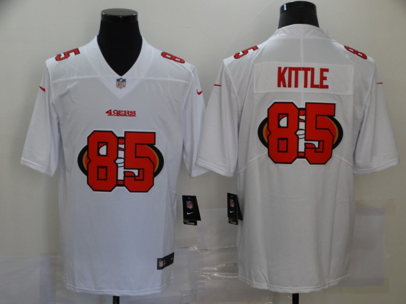 Nike 49ers 85 George Kittle White Shadow Logo Limited Jersey