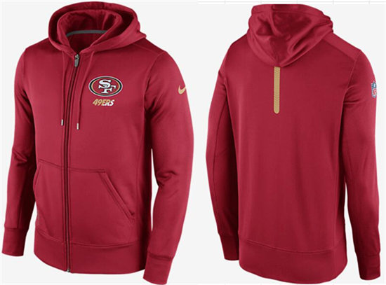 Nike 49ers Red Team Logo Full Zip Hoodie