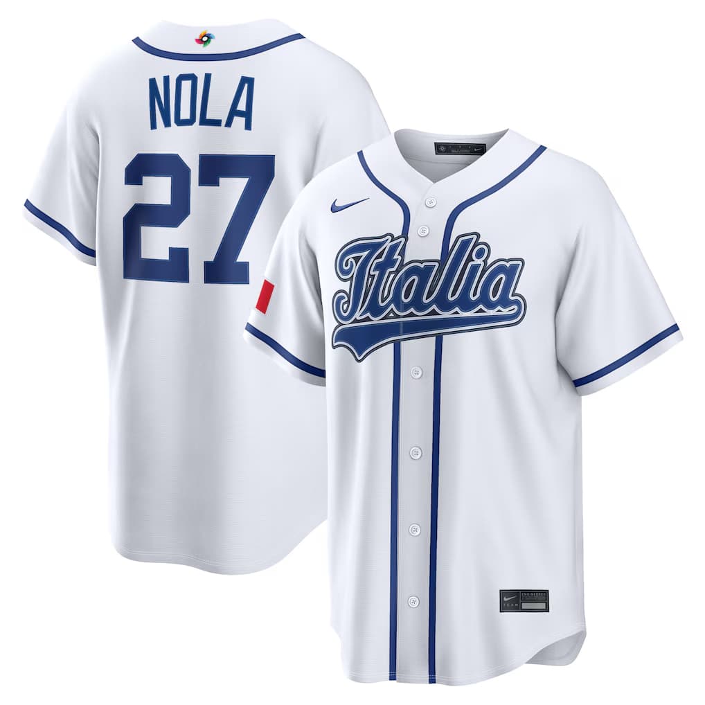 Nike Aaron Nola Italy Baseball White 2026 World Baseball Classic Home Stadium Jersey