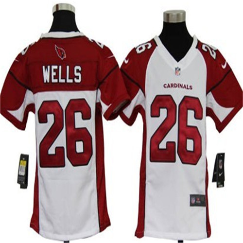 Nike Arizona Cardinals #26 Chris Wells White Game Kids Stitched Jersey