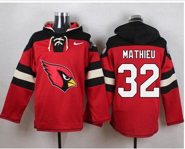 Nike Arizona Cardinals #32 Tyrann Mathieu Red Player Pullover NFL Hoodie