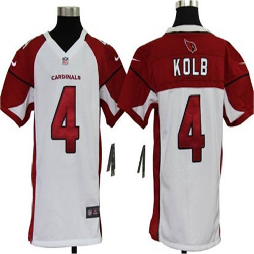 Nike Arizona Cardinals #4 Kevin Kolb White Game Kids Stitched Jersey