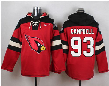 Nike Arizona Cardinals #93 Calais Campbell Red Player Pullover NFL Hoodie