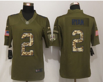 Nike Atlanta Falcons #2 Matt Ryan Green Men's Stitched NFL Limited Salute To Service Jersey