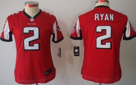 Nike Atlanta Falcons #2 Matt Ryan Red Limited Womens Stitched Jersey