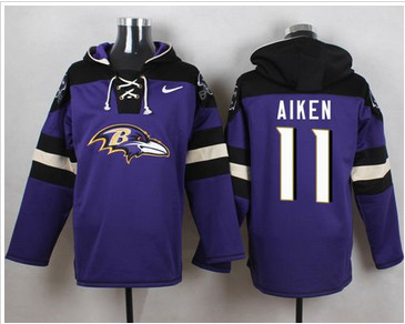 Nike Baltimore Ravens #11 Kamar Aiken Purple Player Pullover NFL Hoodie