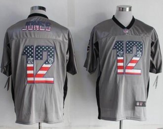 Nike Baltimore Ravens #12 Jacoby Jones Grey NFL Elite USA Flag Fashion jersey