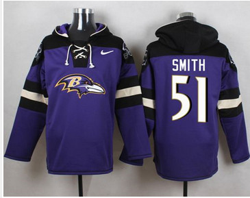 Nike Baltimore Ravens #51 Daryl Smith Purple Player Pullover NFL Hoodie