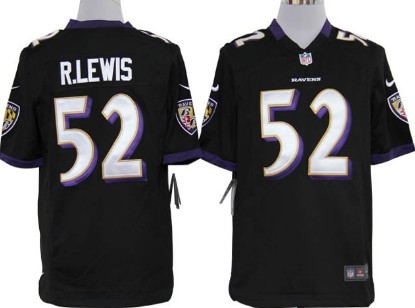 Nike Baltimore Ravens #52 Ray Lewis Black Game Kids Stitched Jersey