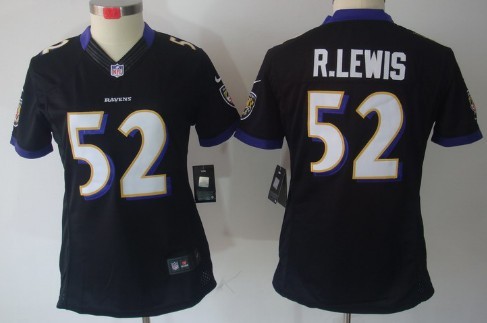 Nike Baltimore Ravens #52 Ray Lewis Black Limited Womens Stitched Jersey