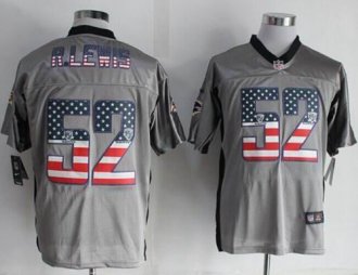 Nike Baltimore Ravens #52 Ray Lewis Grey NFL Elite USA Flag Fashion Jersey