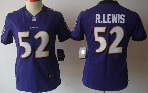 Nike Baltimore Ravens #52 Ray Lewis Purple Limited Womens Stitched Jersey