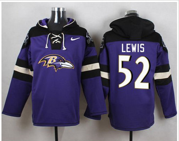 Nike Baltimore Ravens #52 Ray Lewis Purple Player Pullover NFL Hoodie