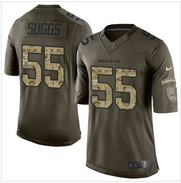 Nike Baltimore Ravens #55 Terrell Suggs GreenI Men's Stitched NFL Limited Salute to Service Jersey