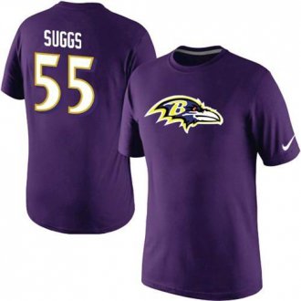 Nike Baltimore Ravens #55 Terrell Suggs Name & Number NFL T-Shirt Purple