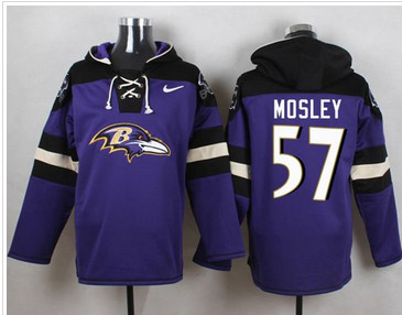 Nike Baltimore Ravens #57 C.J. Mosley Purple Player Pullover NFL Hoodie
