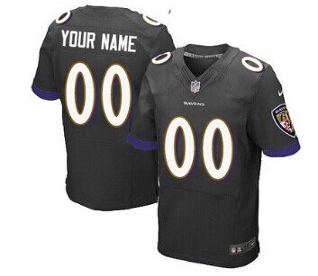 Nike Baltimore Ravens Customized Black Elite Jersey