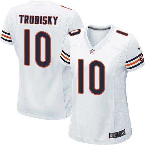 Nike Bears #10 Mitchell Trubisky White Women's Stitched NFL Elite Jersey