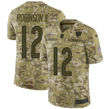 Nike Bears #12 Allen Robinson II Camo Youth Stitched NFL Limited 2018 Salute to Service Jersey