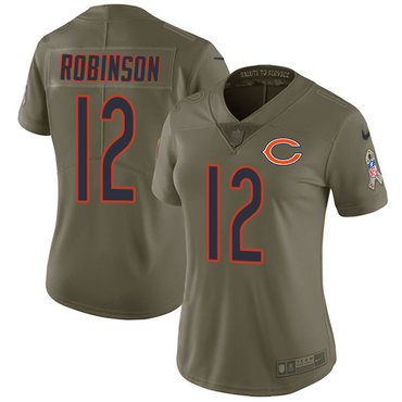Nike Bears #12 Allen Robinson Olive Women's Stitched NFL Limited 2017 Salute to Service Jersey